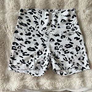 Black and White Leopard Print Shorts